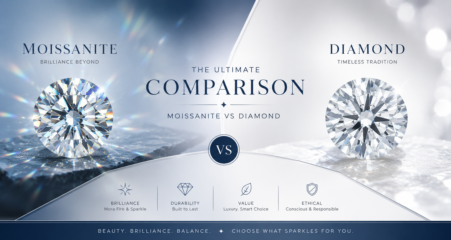Diamond vs Moissanite Comparison